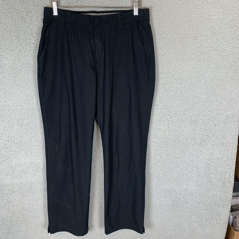 Under Armour Pants Mens 34x31 Black Golf Flat Front Casual‎ Performance